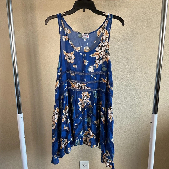 Intimately‎ Free People Womens Printed Viscose Voile & Lace Trapese Slip Dress - Picture 1 of 7